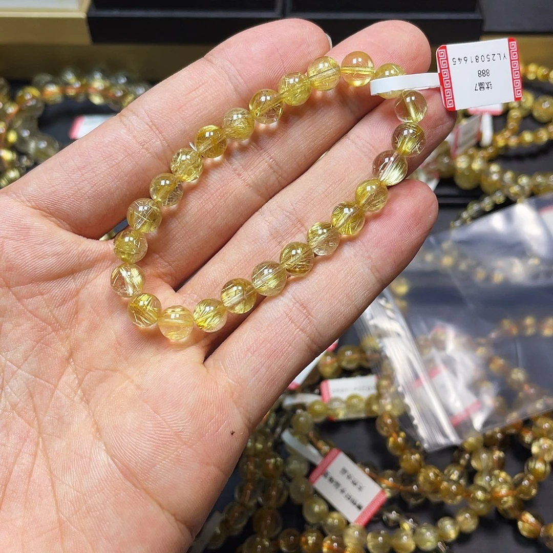 无***想水晶手链未镶嵌钛晶7.7