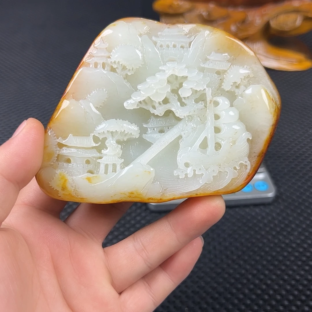 天***业红皮山水摆件工艺品