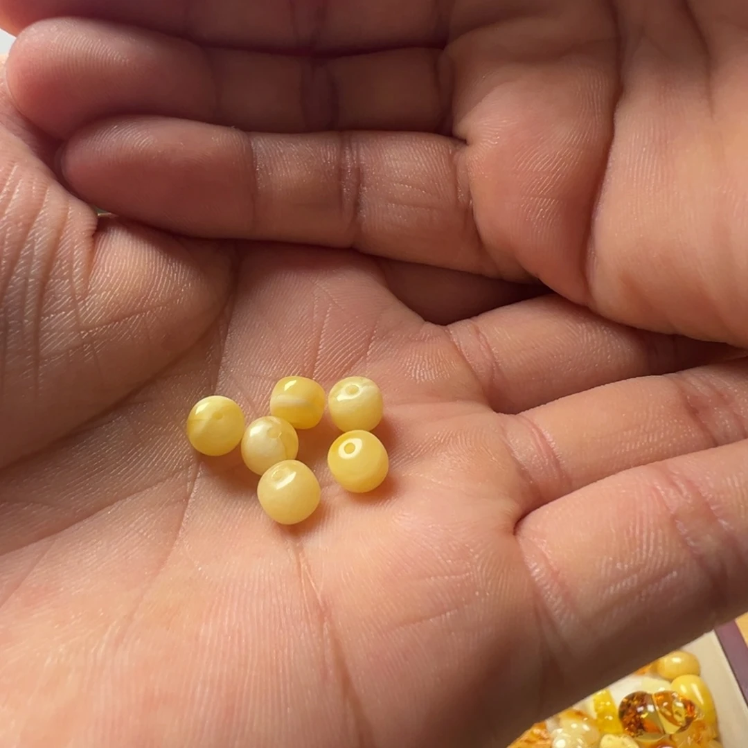 未镶嵌颈饰蜜蜡俄料老型圆珠卡6m m