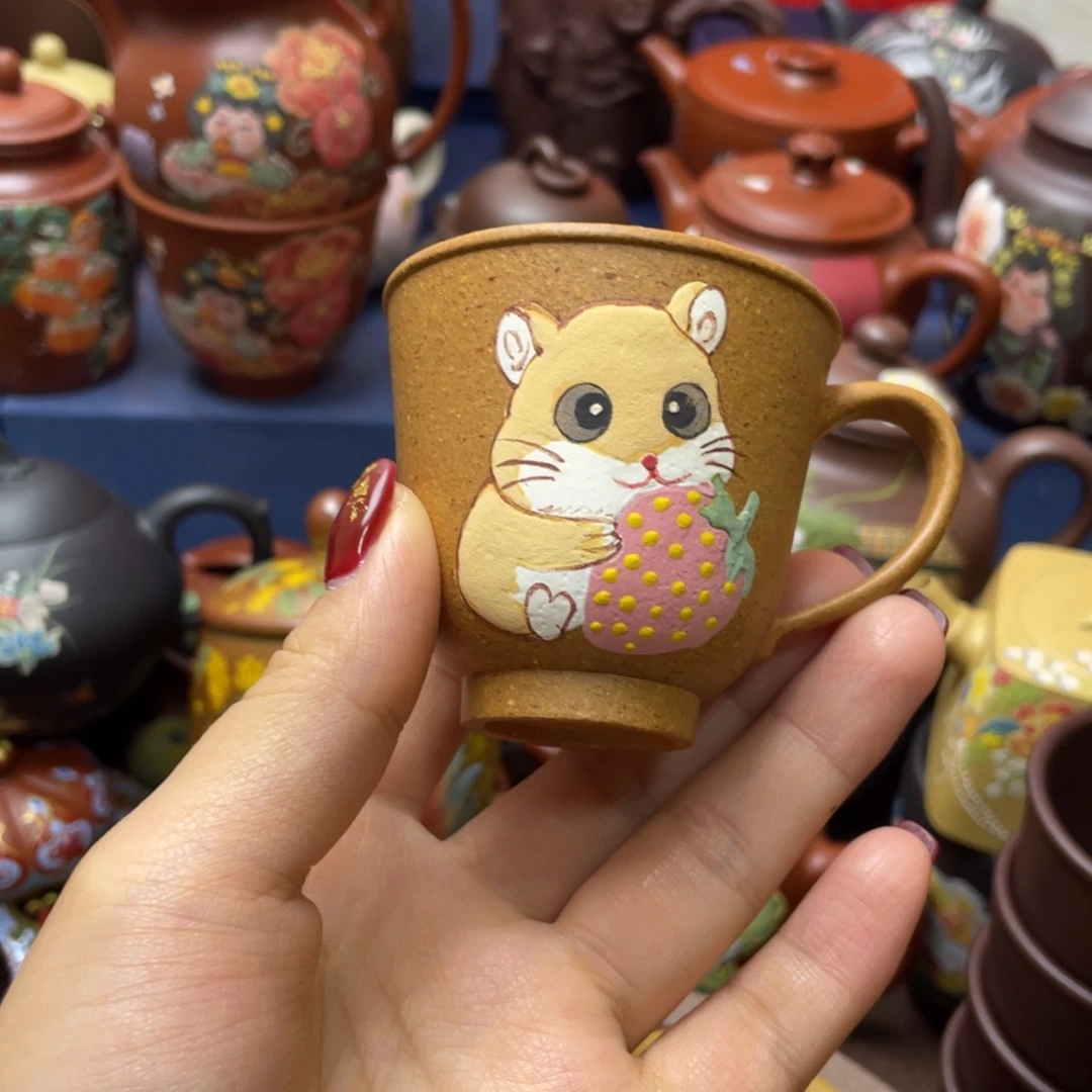 茶杯红泥紫砂主人杯70cc