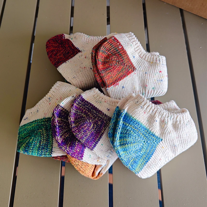 男女同款精梳棉短袜盒装-随机颜色