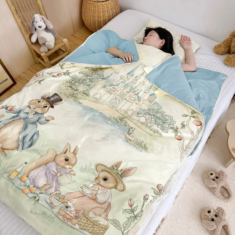 直播间儿童防踢被秋冬款中大童加厚款婴幼儿宝宝护肚睡袋被子