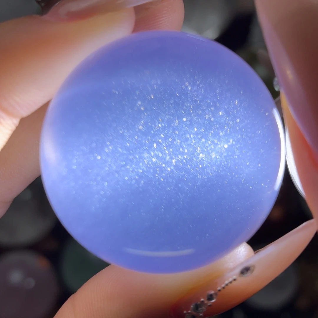 珠宝半成品未镶嵌水晶冰透粉3.55cm