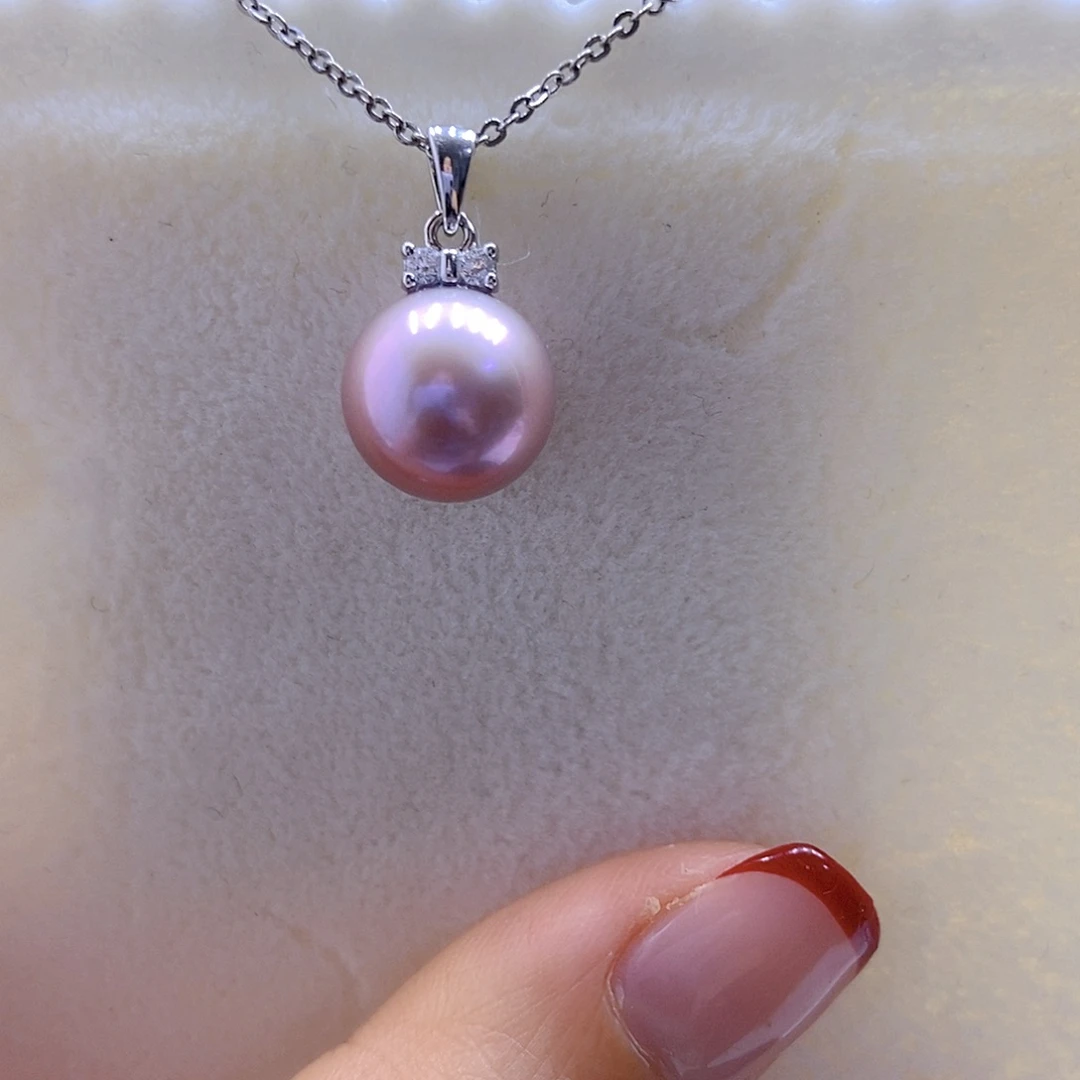 淡水珍珠银S925镶嵌吊坠(不含链)