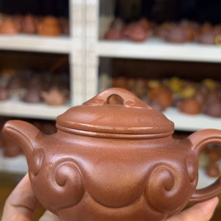 茶壶紫砂底槽清仿古如意300cc