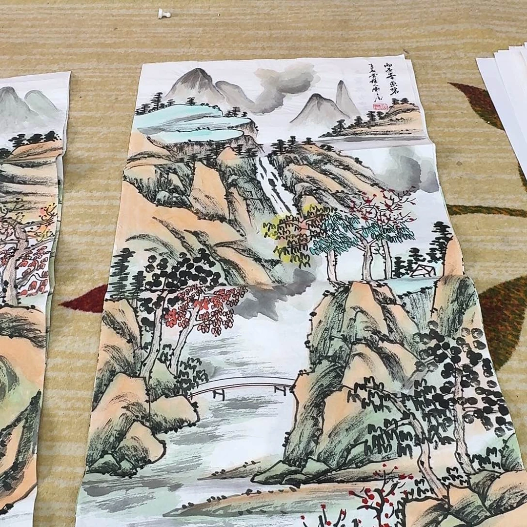 国画三尺整纸手绘作品