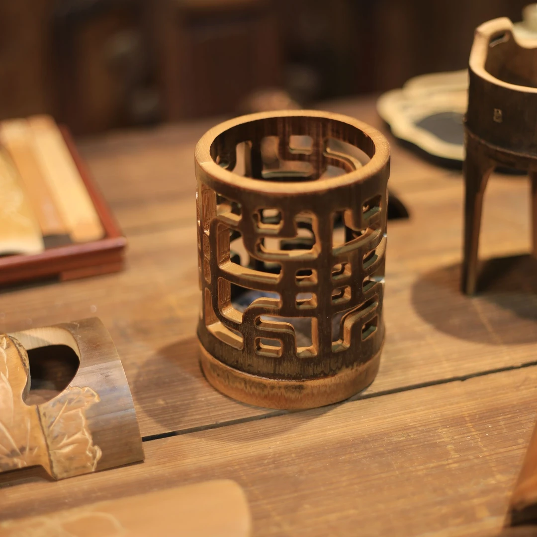 茶道筒老竹茶道茶具配件纯手工古风老料