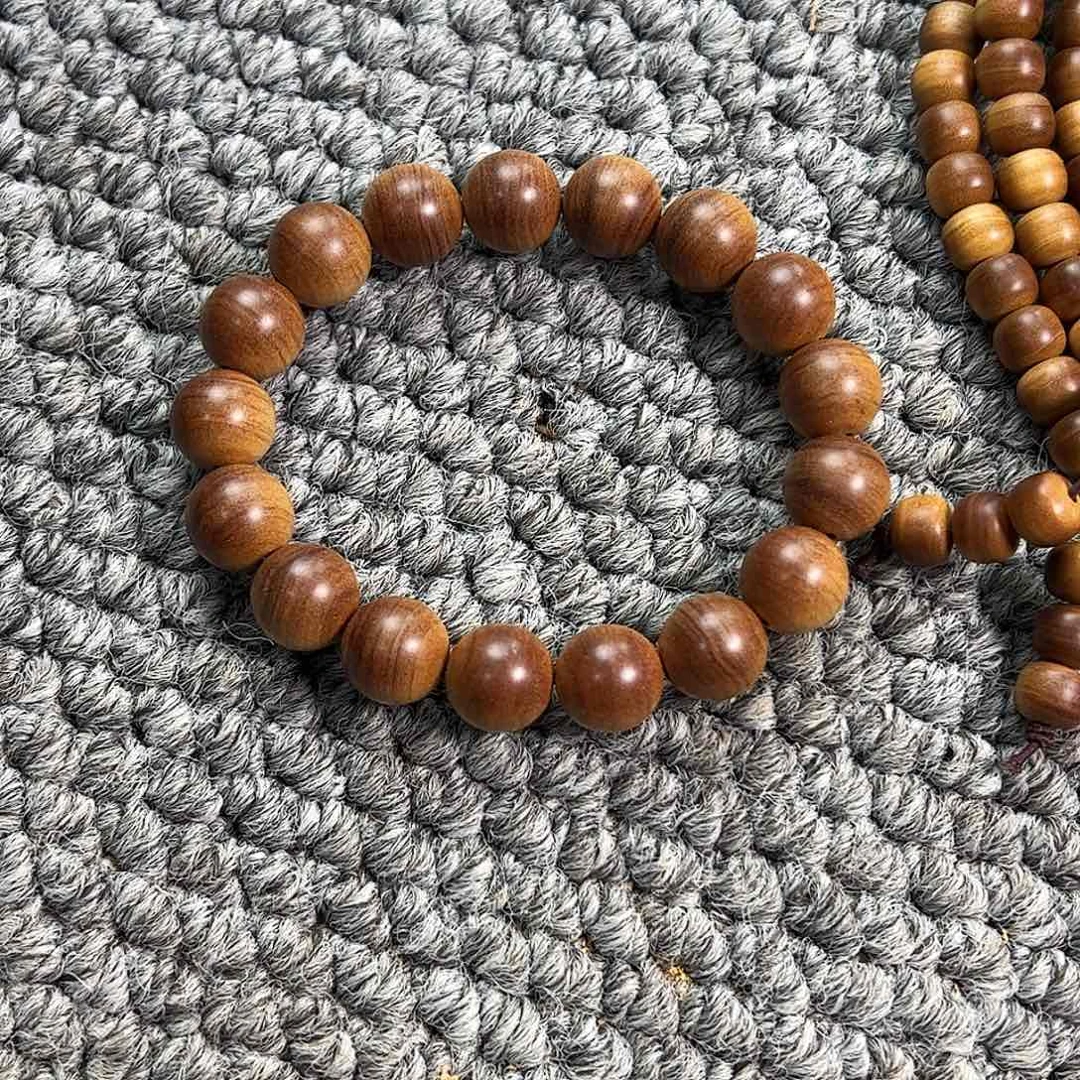 檀香木手串/手链迈索尔老山檀树心虫漏1.2单圈