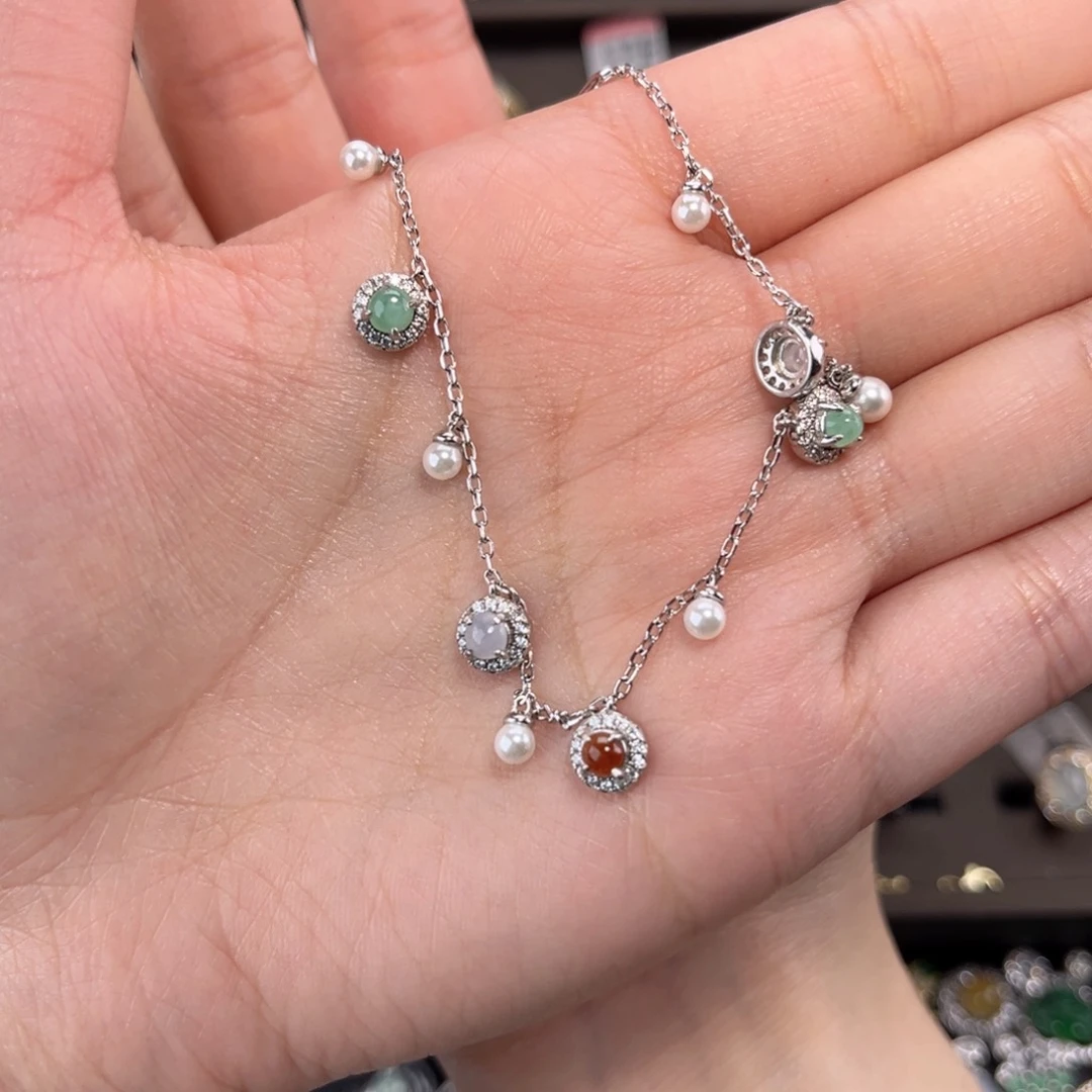 翡翠手链银S925镶嵌685999