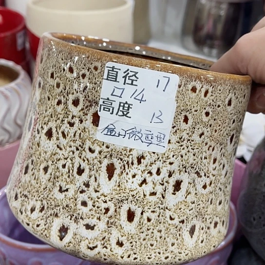 多肉绿植陶瓷花盆9.9包邮，有孔