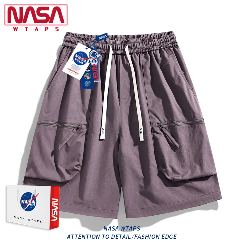 NASA WTAPS冰丝工装短裤男夏季薄款美式潮牌运动裤宽松休闲五分裤