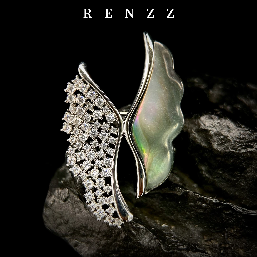 3344 天然贝壳蝴蝶胸针高级感胸花西装送礼胸针