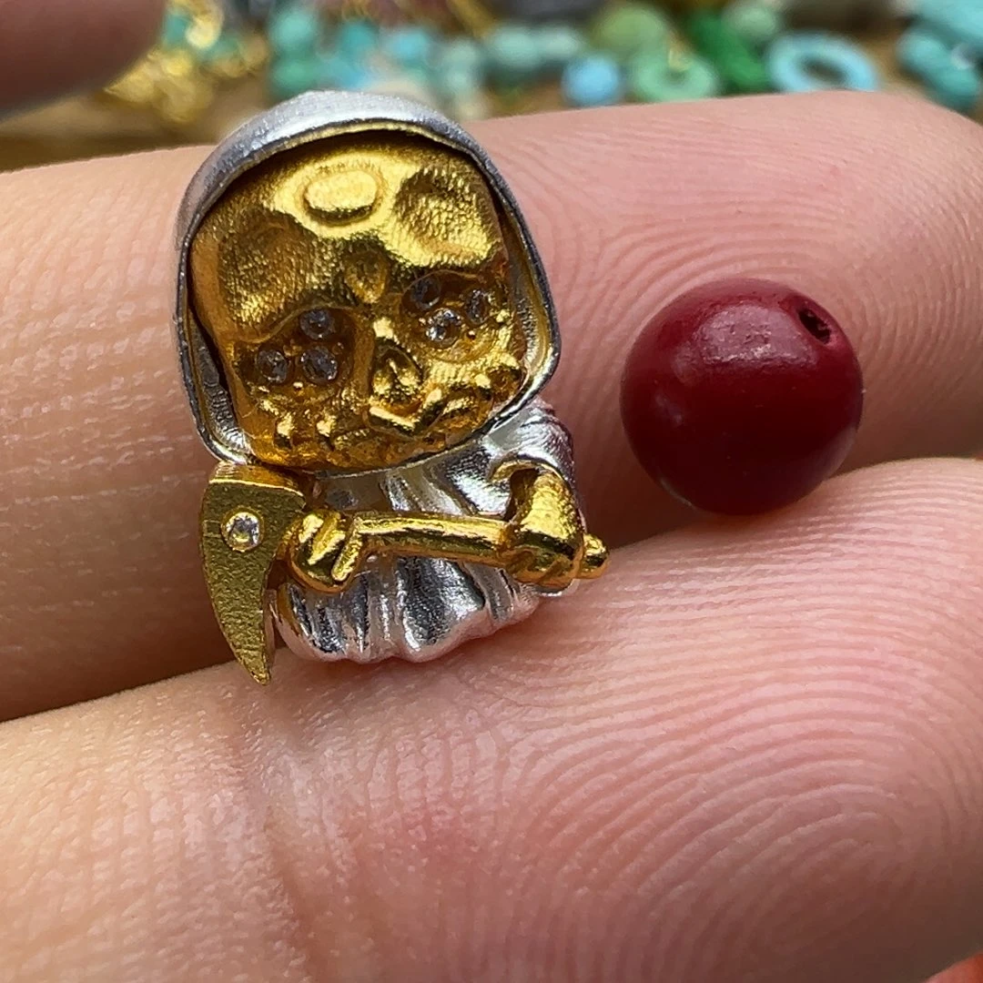 南红玛瑙颈饰银S925镀金镶嵌