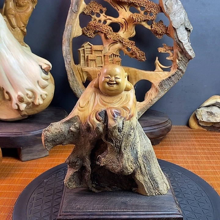 柏木（崖柏）弥勒摆件