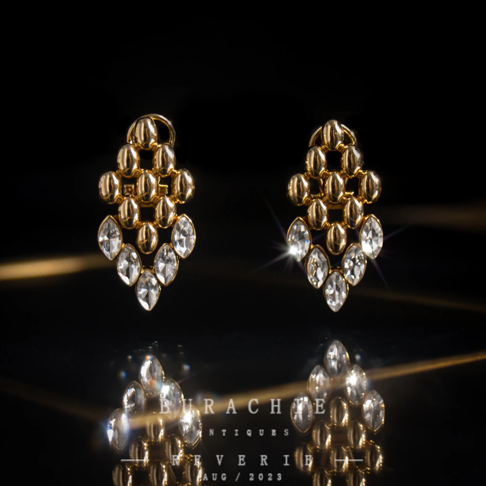 铜合金仿水晶耳饰 【4775】周年珍藏英｜经典原标克拉款CrownFrett