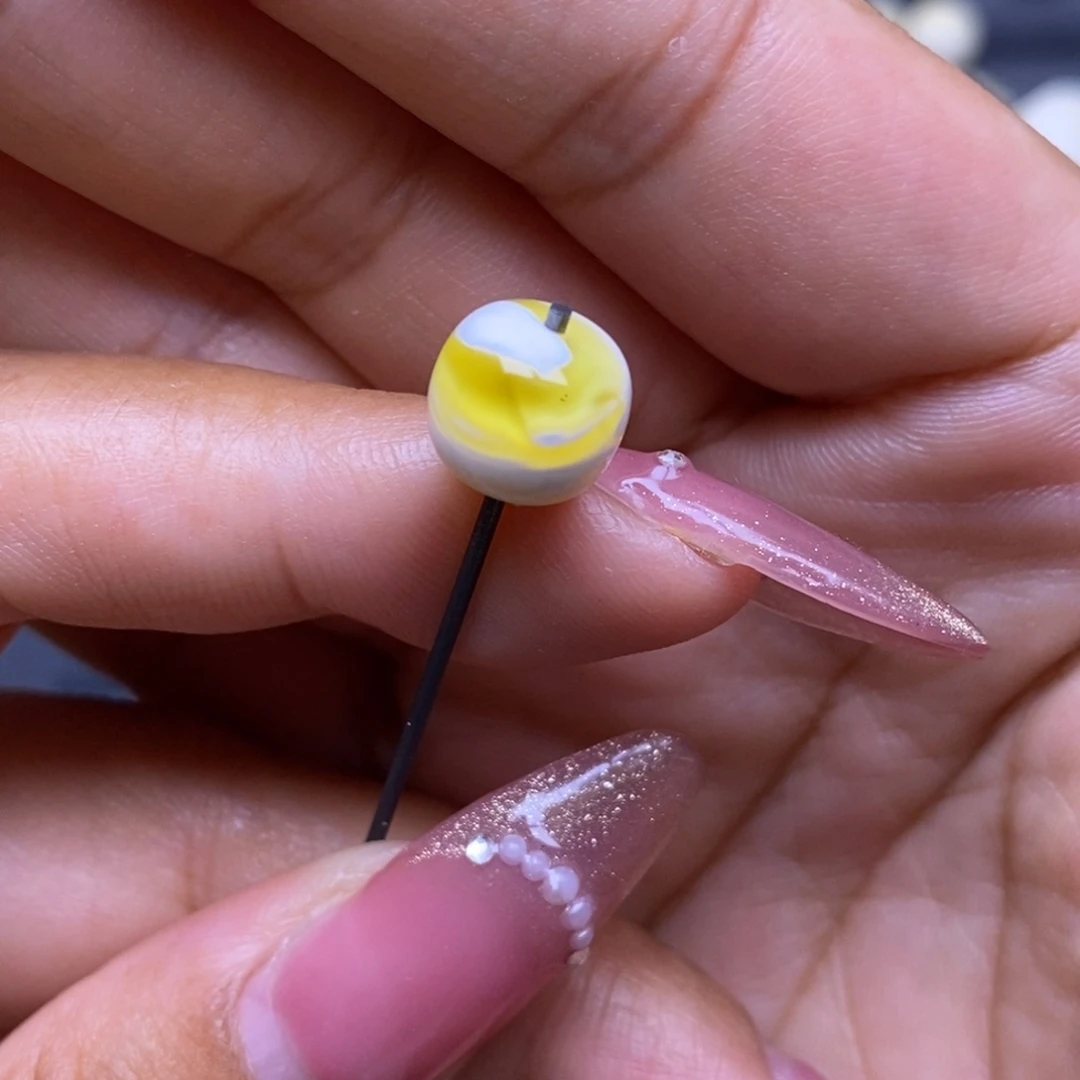 蜜蜡未镶嵌珠宝奇石漆白橘金溶洞聚宝盆9.6*8:6mm