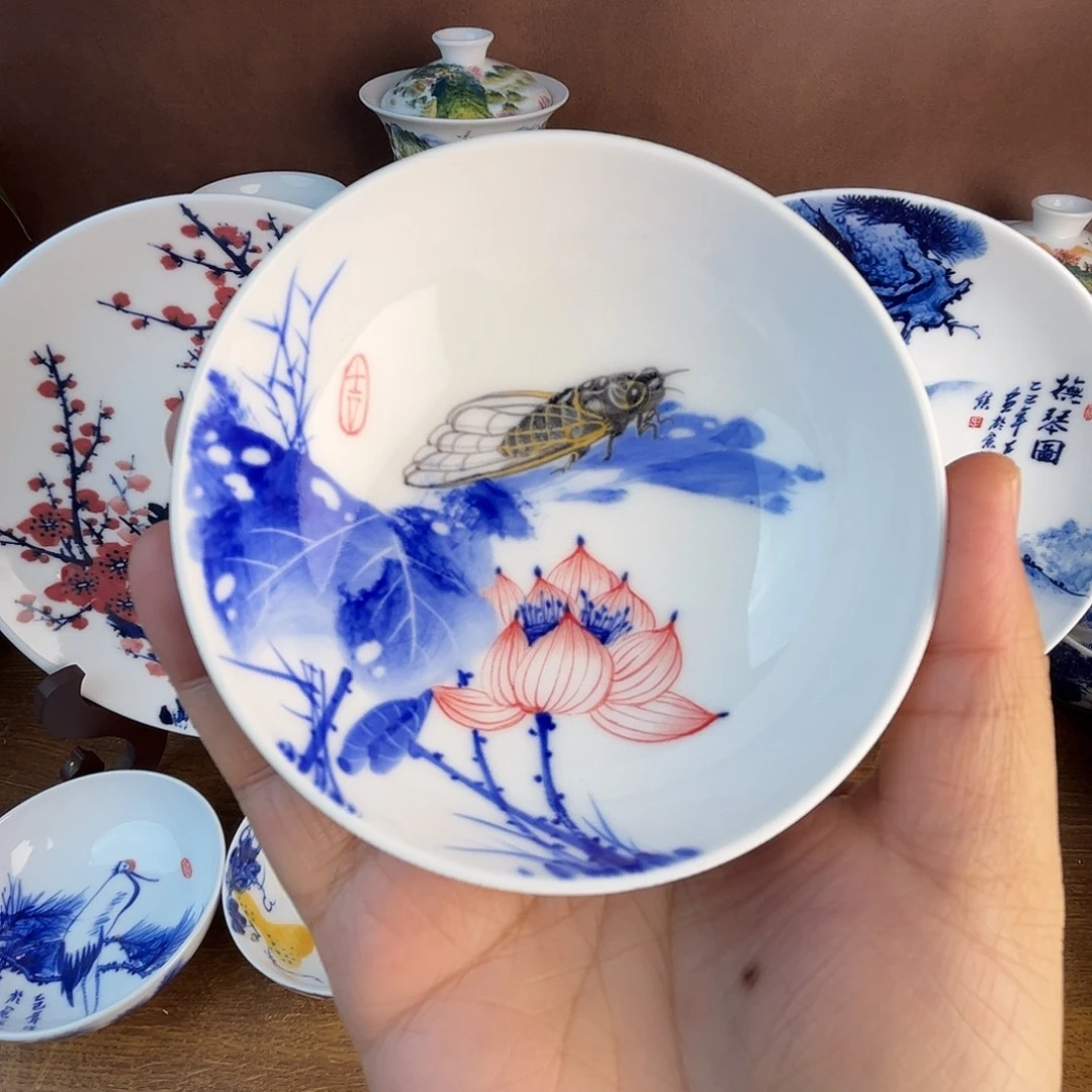 忠意堂釉下彩夏蝉