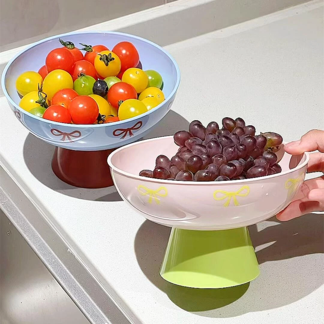 多巴胺蝴蝶结沥水果盘家用客厅摆放零食水果盘点心盘子少女心好物