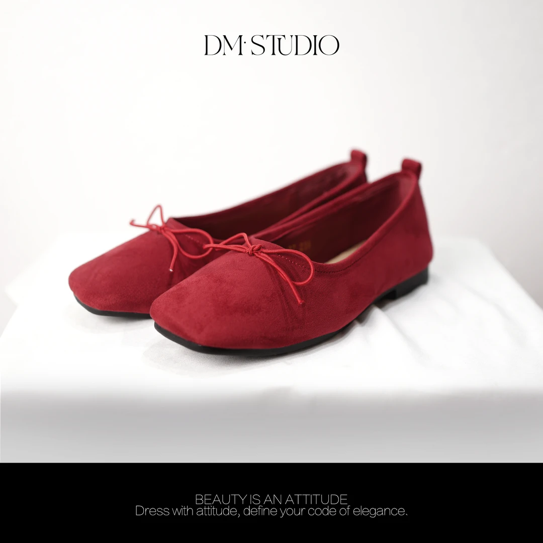 DEDM•STUDIO/精致感小众包头玛丽珍绒面浅口单鞋893-37