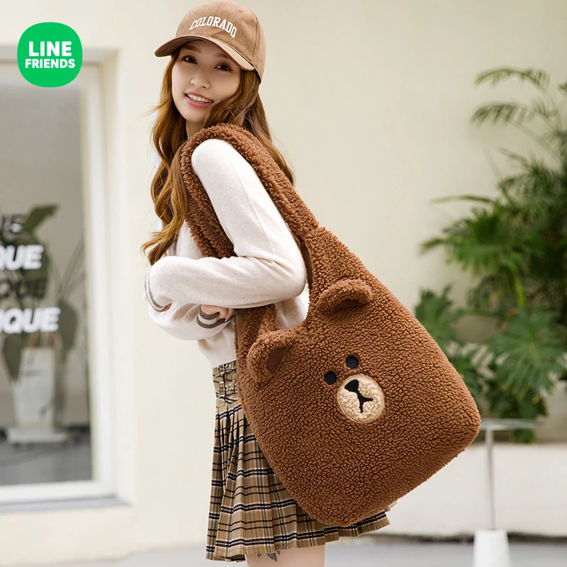 LF【毛绒斜挎包】2025新款可爱玩偶百搭双肩背包大容量女生日礼物