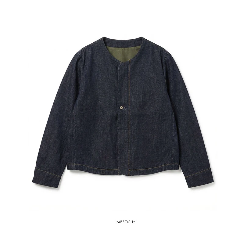 PP棉质修身拉链牛仔外套