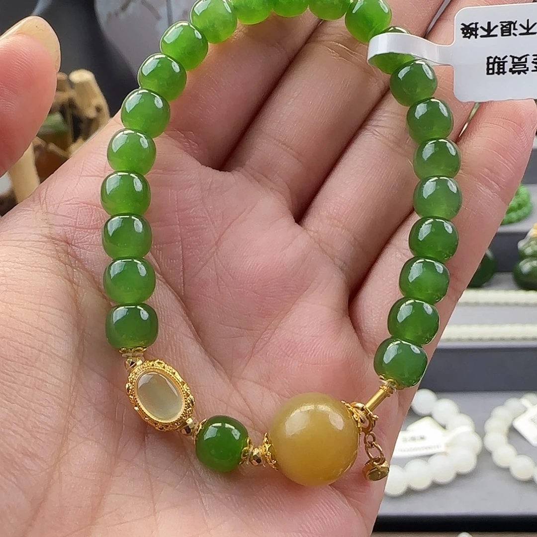 手串未镶嵌和田玉（糖玉）