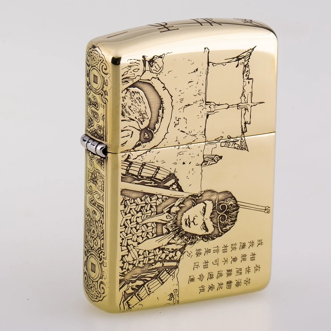 【CC】zippo打火机黄铜盔甲浮雕大话西游一生所爱DY9912DK 253