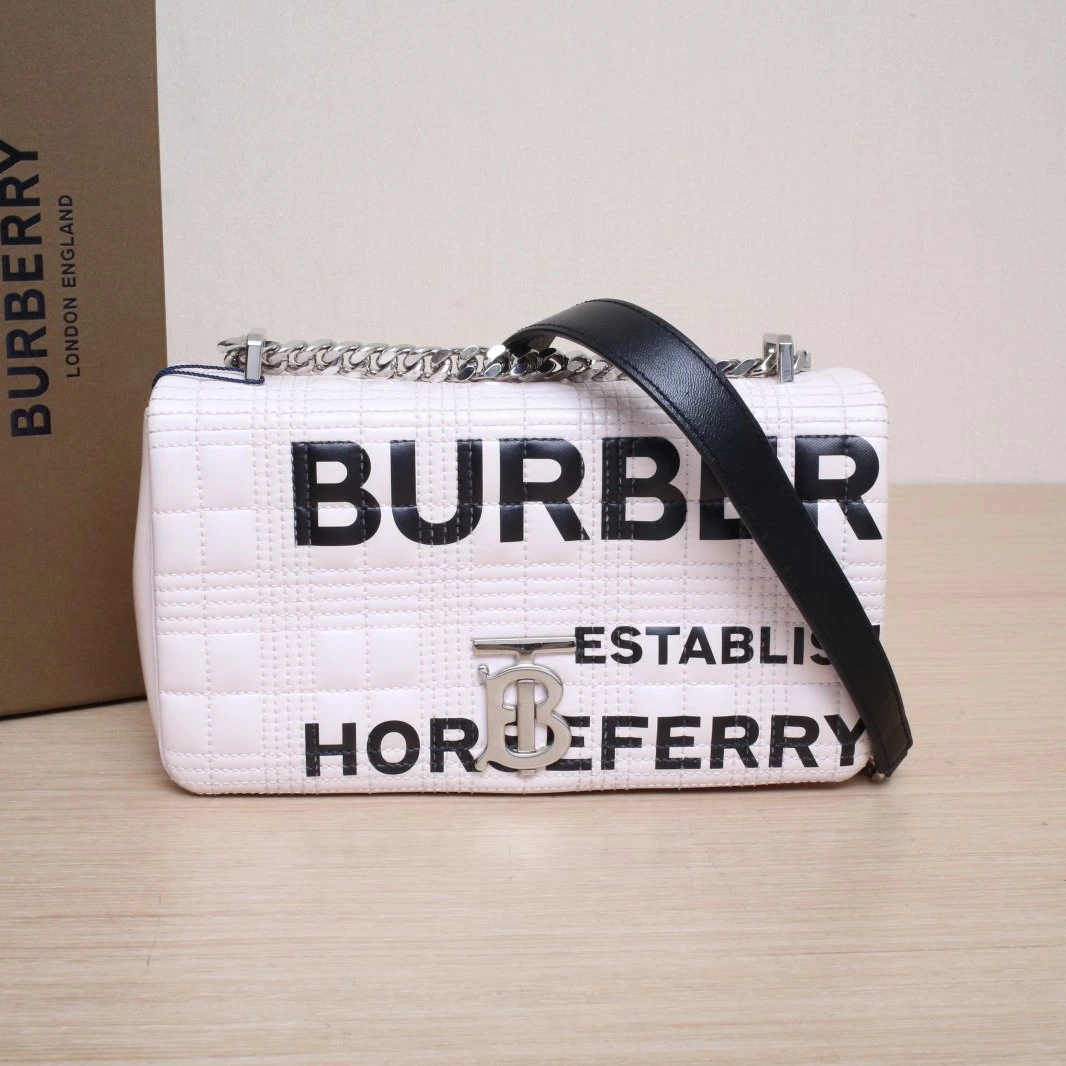 95新 BURBERRY/博柏利 【活动黑黑】萝纳包 小号 23 粉色 斜挎包