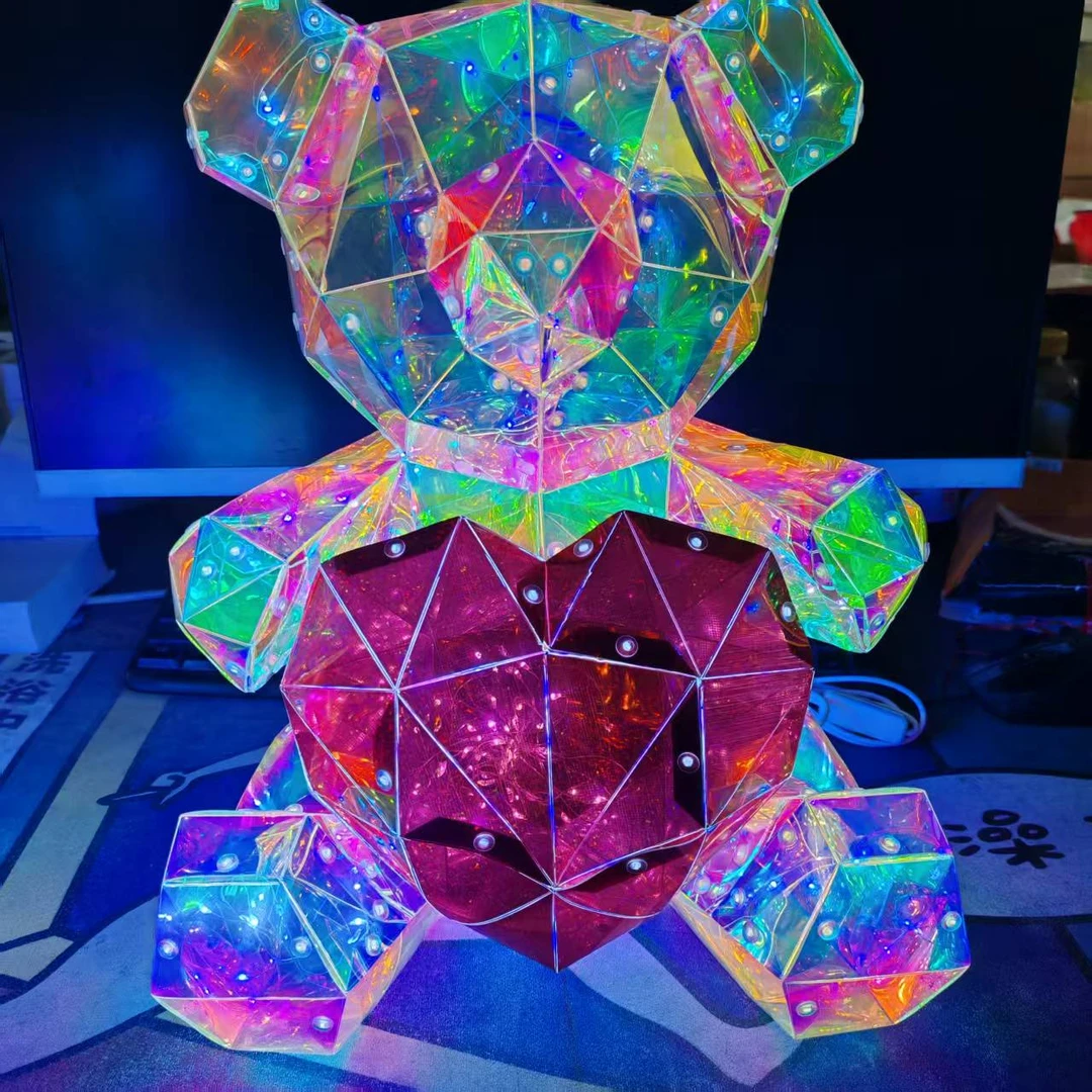 梦幻星光熊夜灯发光公仔摆件