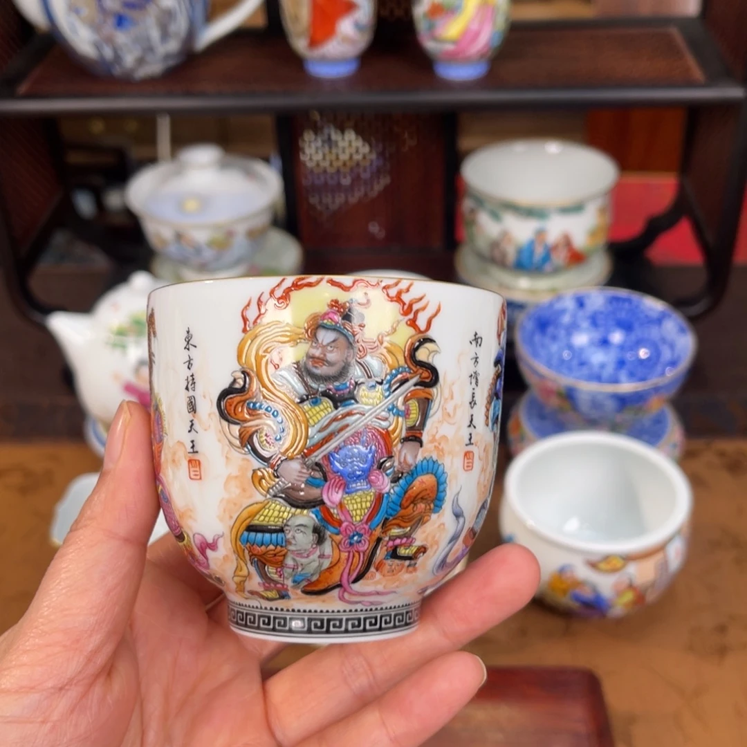 若***回摆件陶景德镇手工手绘作品