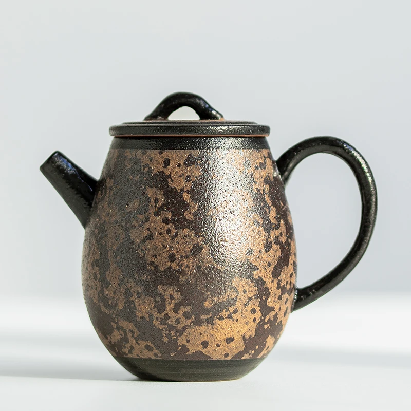 粗陶茶具文蛋壶家用复古陶瓷泡茶壶个人专用泡茶器陶瓷功夫茶壶