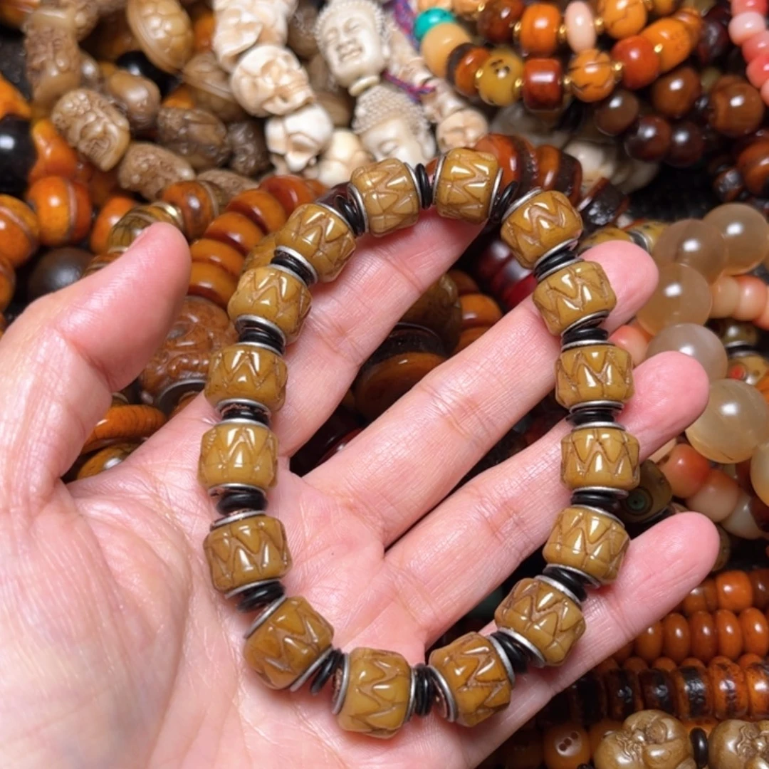 【闪购商品】驼骨手串/手链牛骨原色吞金兽13×16颗