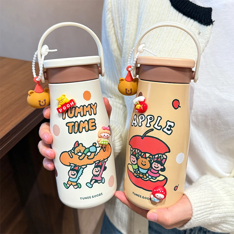 保温杯男女士高颜值2025新款水杯儿童学生上学专用吸管杯水壶泡茶