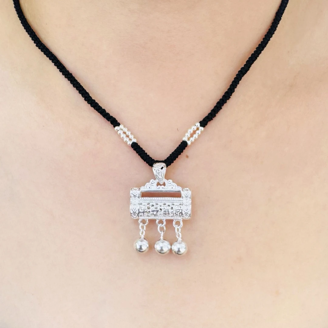 吊坠足银 足银999健康如意平安锁吊坠项链宝宝生日情人节礼物