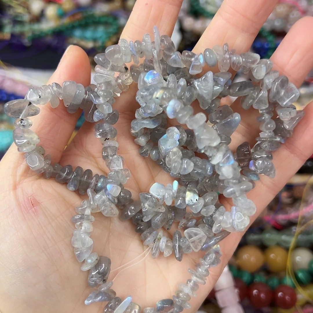 玛瑙/玉髓合金珠宝半成品 灰月光碎石多圈