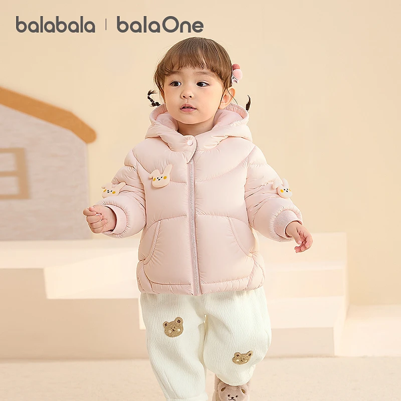 【balaOne】巴拉巴拉宝宝羽绒服冬装男童女童保暖连帽外套2025新款