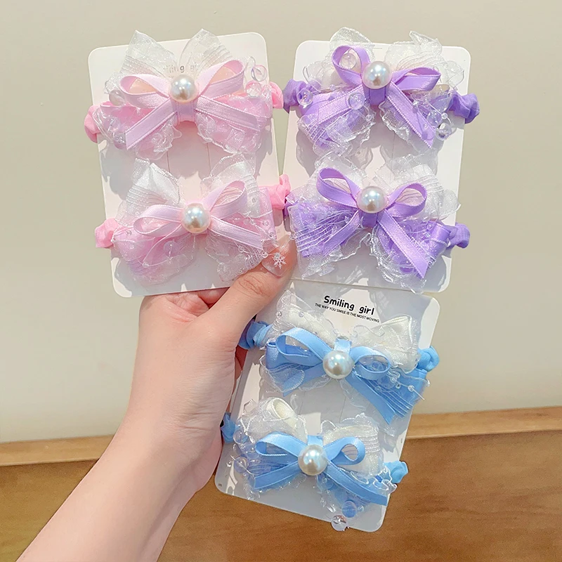 儿童蝴蝶结大肠发圈可爱小女孩扎丸子头不伤发高弹力皮筋发绳头饰