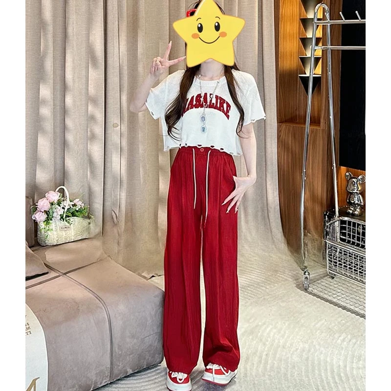 2025夏季新款设计感字母圆领宽松短袖T恤女高级感百搭休闲风上衣
