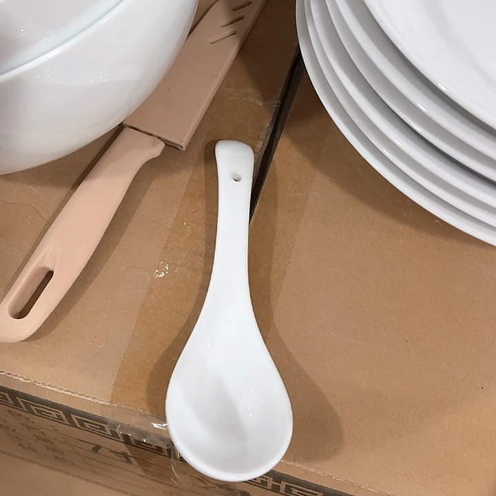瓷片白瓷小勺十个，微瑕包邮