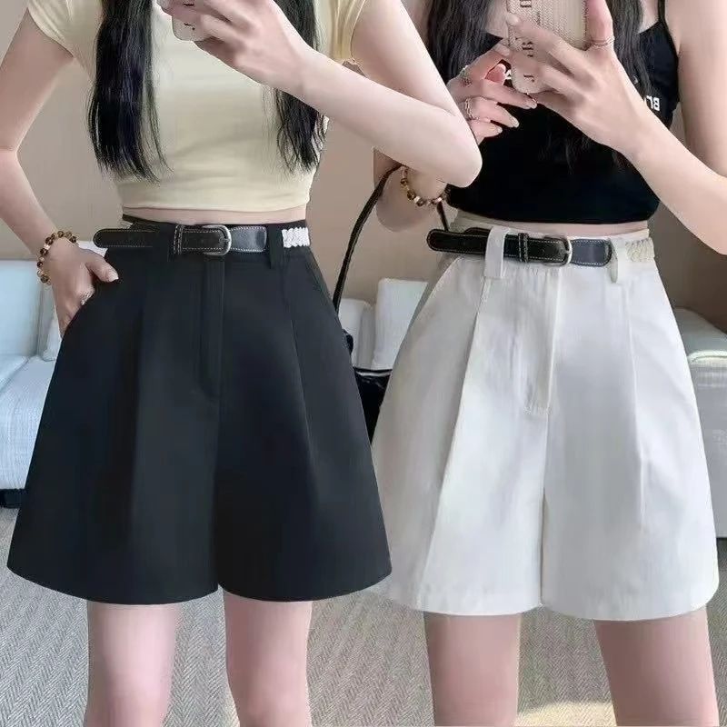 夏季百搭高腰竹纤维女短裤休闲简约静奢少女风时尚百搭