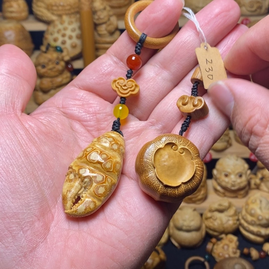 卷***卷竹蟹钳挂件+如意挂件