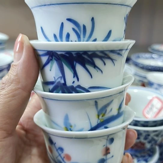 琉璃手工艺品累景德镇陶瓷品茗杯