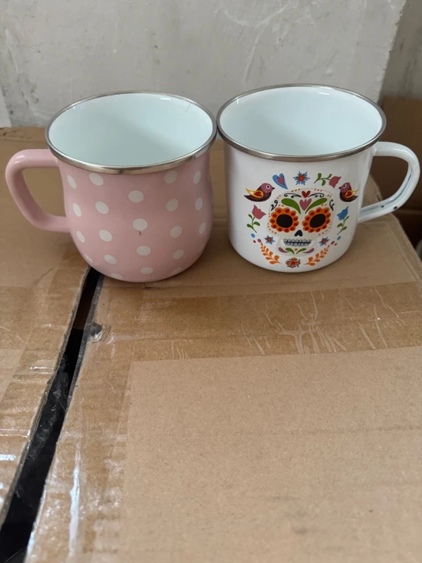 福利搪瓷口杯花型随机微瑕1个