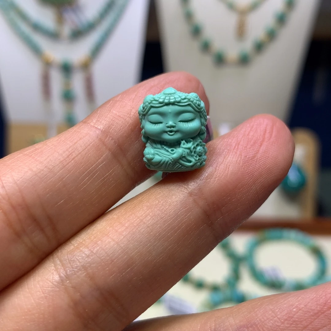 绿松石未镶嵌度母