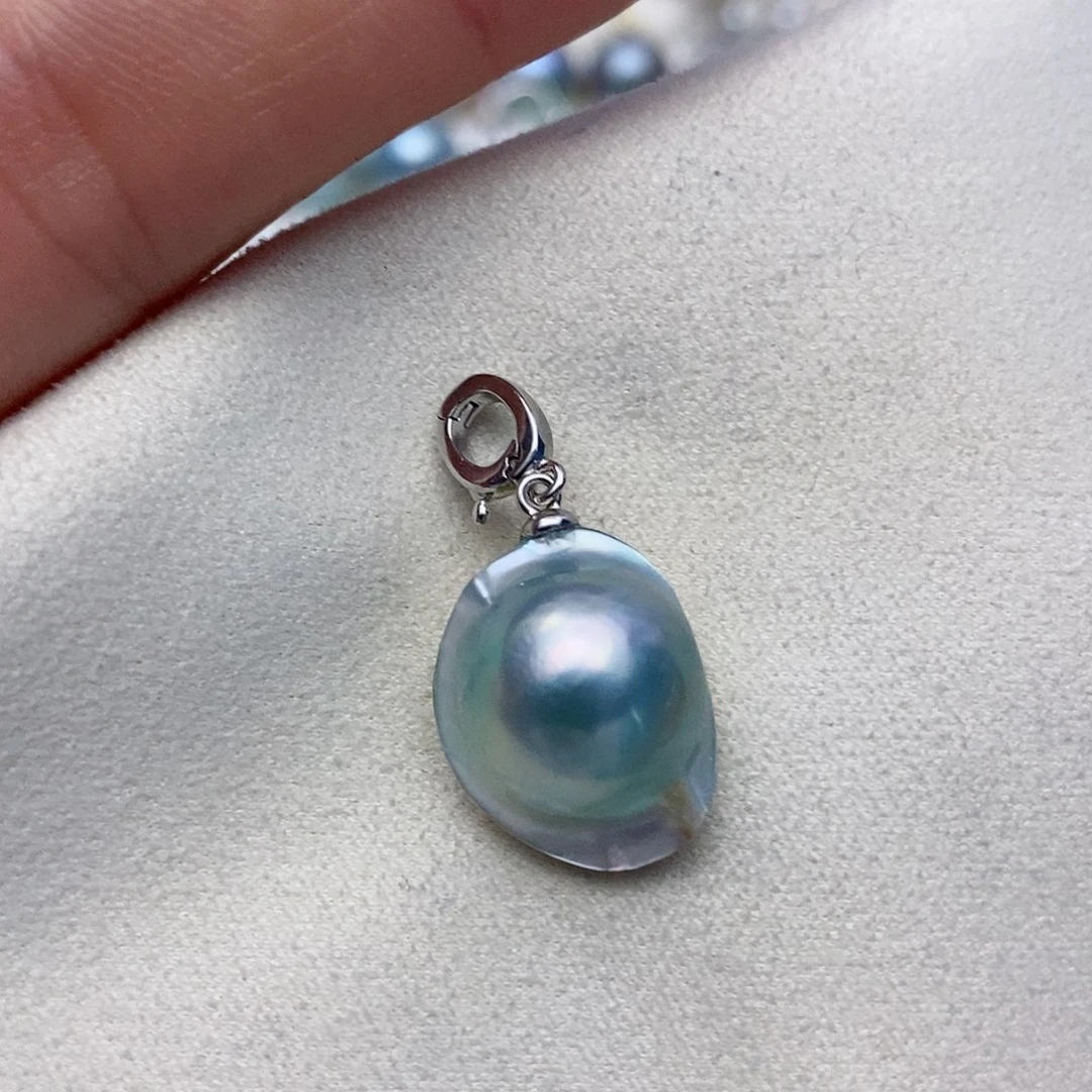 【闪购商品】拼合珍珠（马贝珠）颈饰银S925镶嵌31