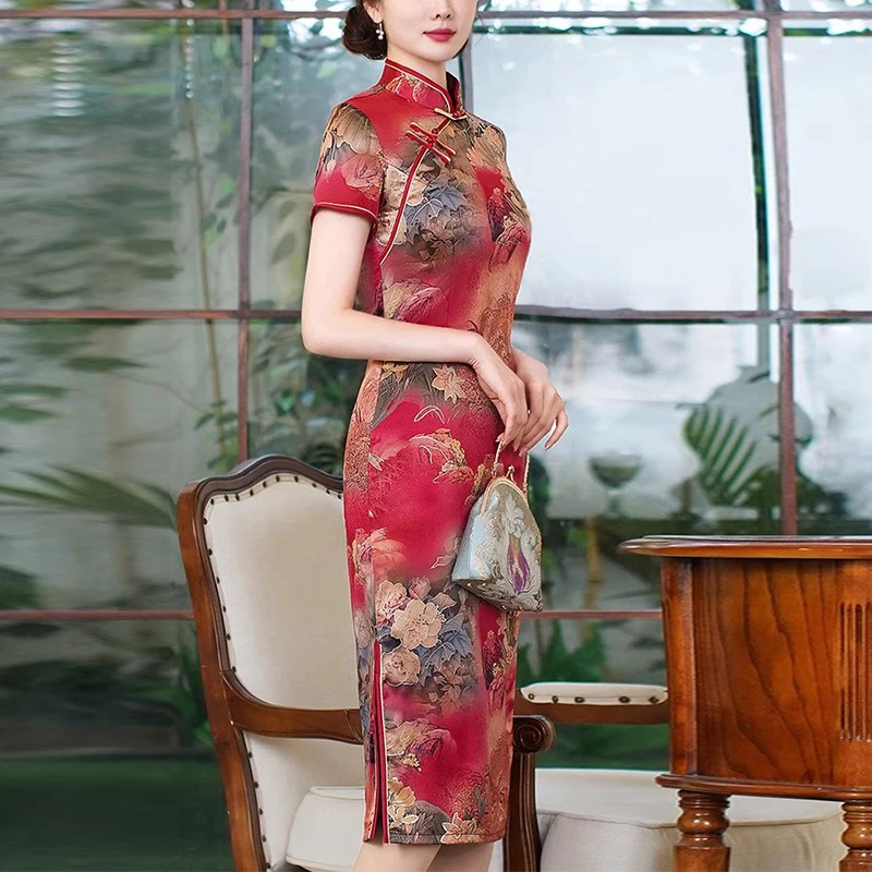夏装喜婆婆婚宴装2025新款高贵洋气敬酒服旗袍妈妈礼服平时可穿