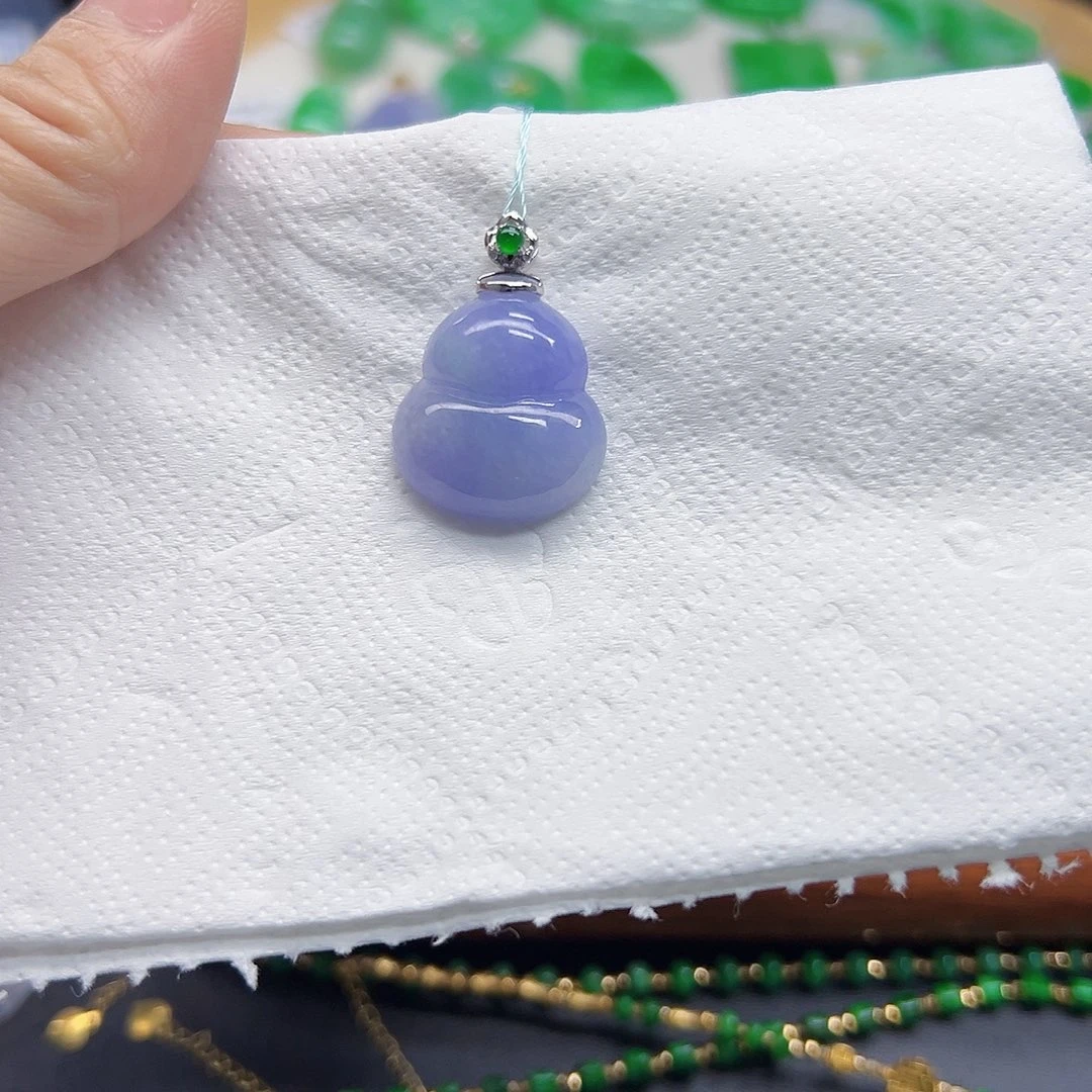 翡翠颈饰18K金镶嵌天然缅料A货一件