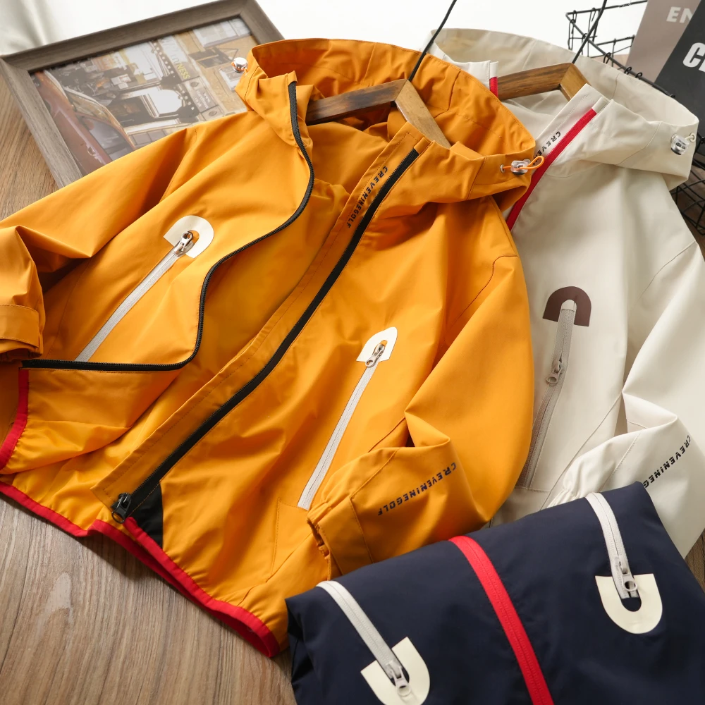 春秋新款儿童工装拉链洋气连帽冲锋衣中大童男童拉链外套25054