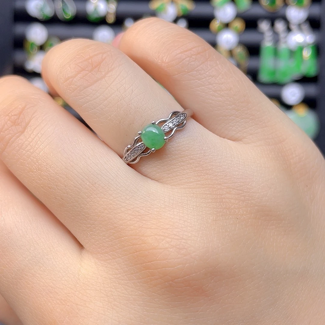 翡翠银S925镶嵌戒指