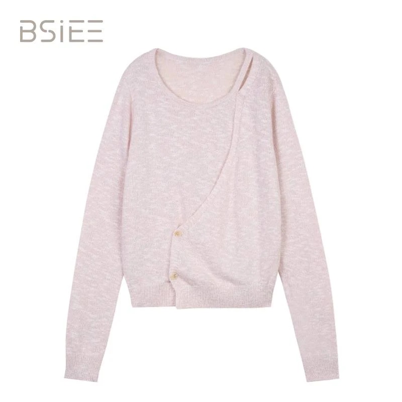 挖空斜片套头毛衣